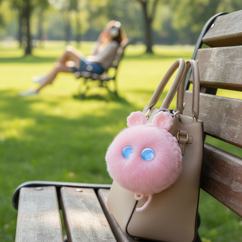 OEM Custom Smart AI Plush Toy Fluffy Ball with Glowing Eyes