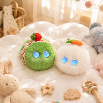 Smart AI Plush Toy Glowing LED Eyes Fluffy Ball
