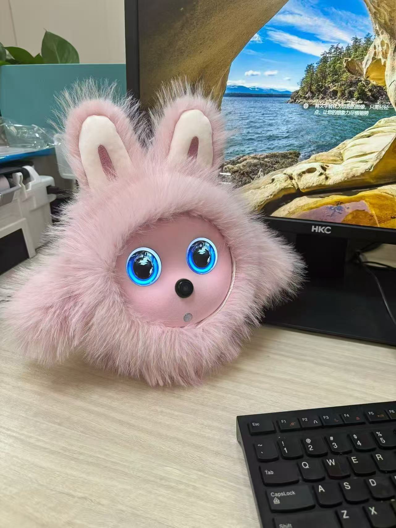 RG-AI-K01 Mini AI Robot Bunny Plush Smart Electronic Toy for Birthday and Holiday Gifts